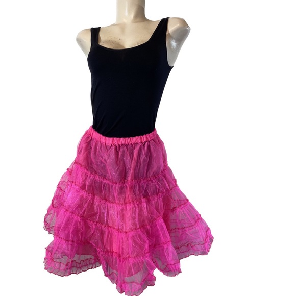 forum novelties inc Dresses & Skirts - Hot Pink Knee Length Crinoline Petticoat Underskirt for Women• Size OS